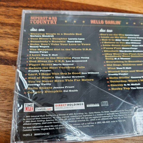 Time Life Superstars of Country Hello Darlin Two Disc Set Music CDs New Sealed - Picture 3 of 7